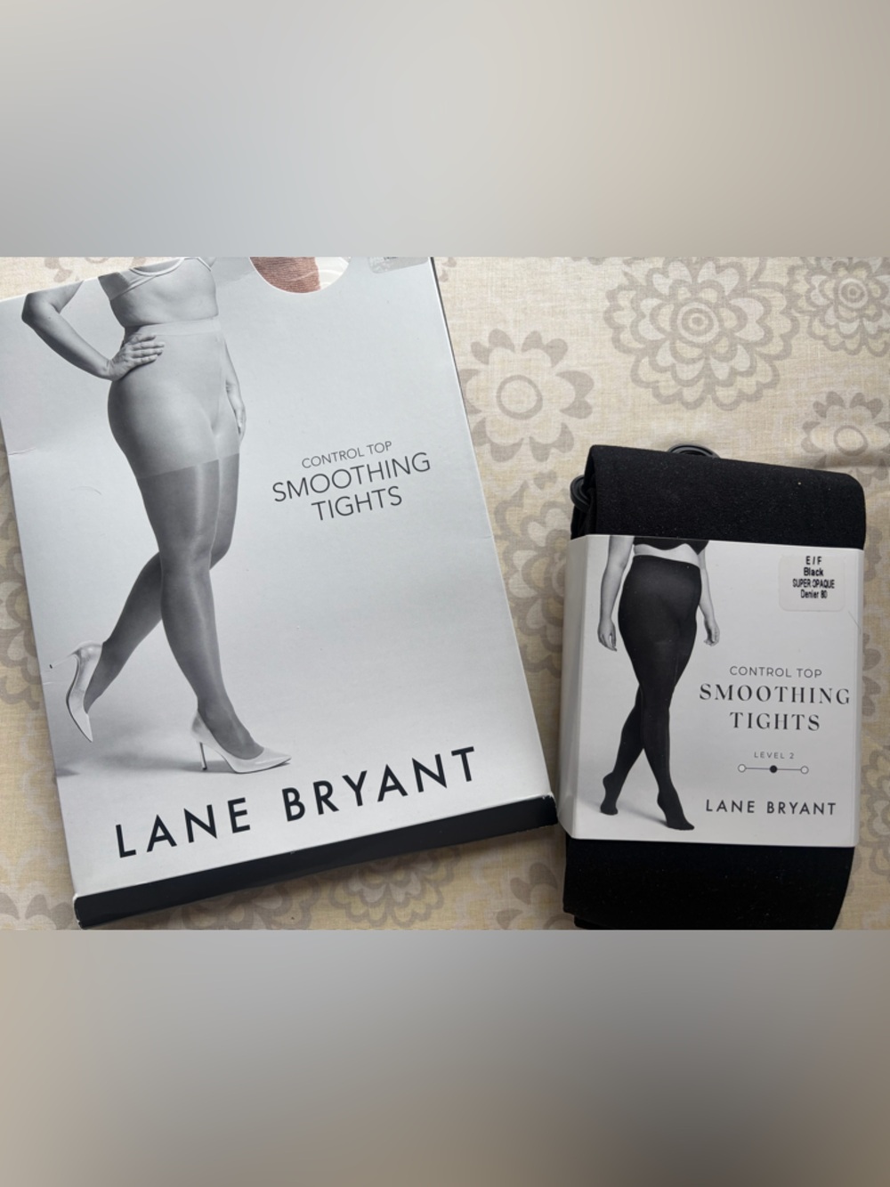 Lane Bryant Women’s Control-Top Smoothing Tights — Black/Nude